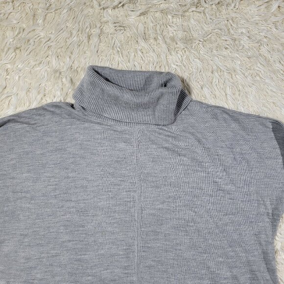 Talbots 100% Soft Merino Wool Tunic Turtleneck Cozy Oversized Gray Sweater 2X - Picture 2 of 13